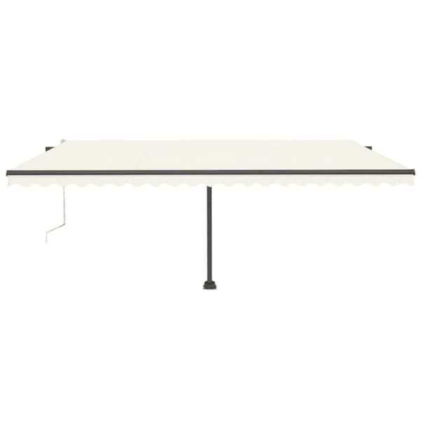 vidaXL Automatisk markise med vindsensor og LED 500x300 cm kremhvit