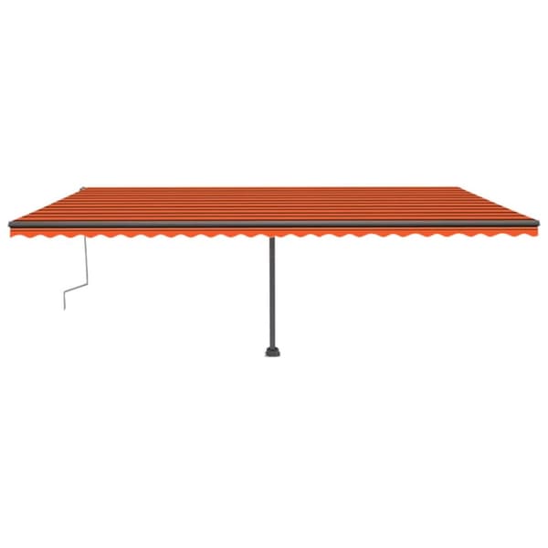 vidaXL Manuell uttrekkbar markise med LED 600x300 cm oransje og brun