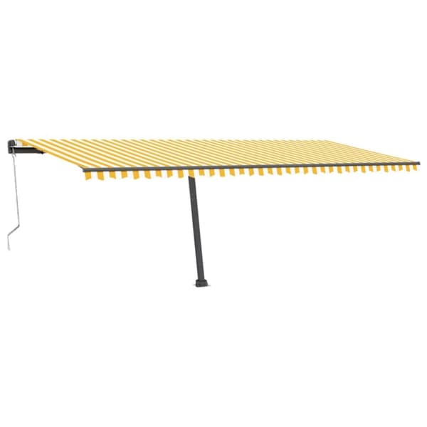 vidaXL Frittstående automatisk markise 600x300 cm gul/hvit