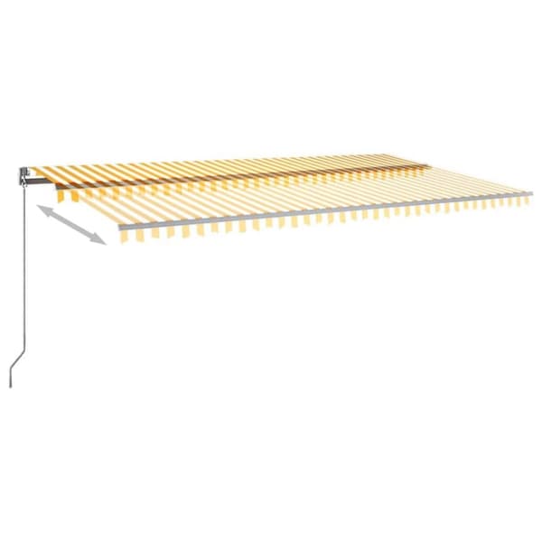 vidaXL Frittstående automatisk markise 600x300 cm gul/hvit