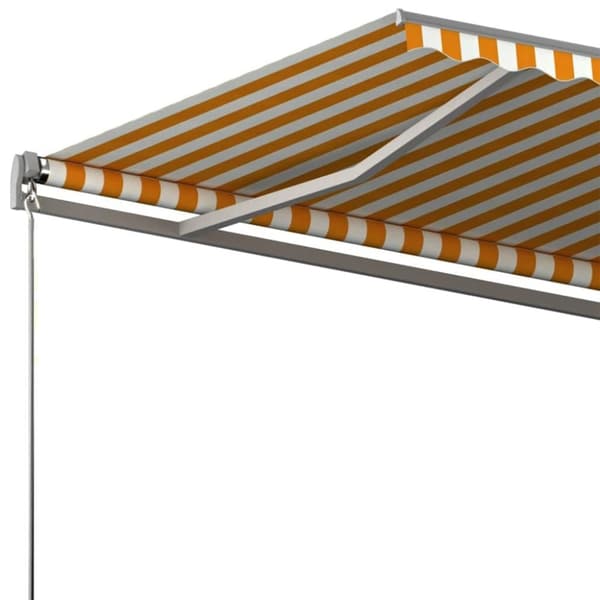 vidaXL Frittstående automatisk markise 600x300 cm gul/hvit