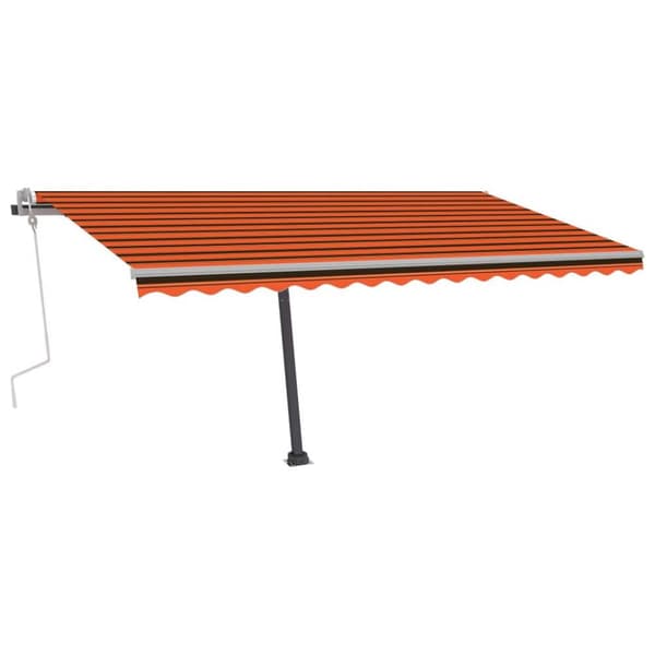 vidaXL Manuell uttrekkbar markise med LED 450x300 cm oransje og brun