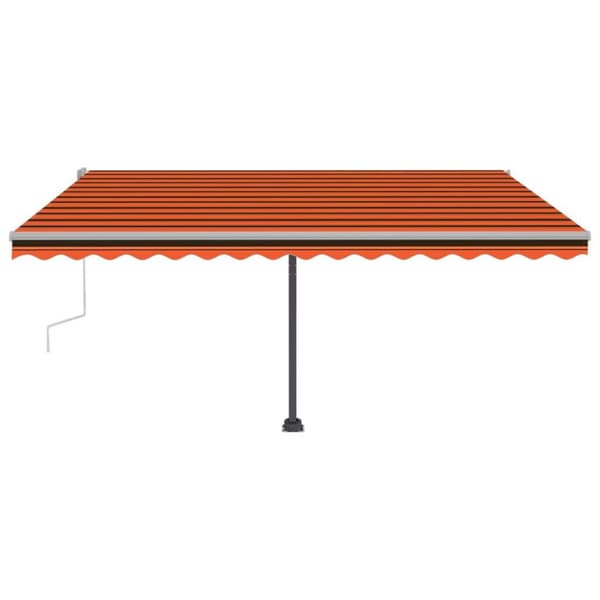 vidaXL Manuell uttrekkbar markise med LED 450x300 cm oransje og brun