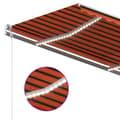 Miniatyrbilde 7 av 10: vidaXL Manuell uttrekkbar markise med LED 450x300 cm oransje og brun