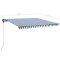 Miniatyrbild 11 av 11: vidaXL Markis manuellt infällbar med LED 450x350 cm blå och vit