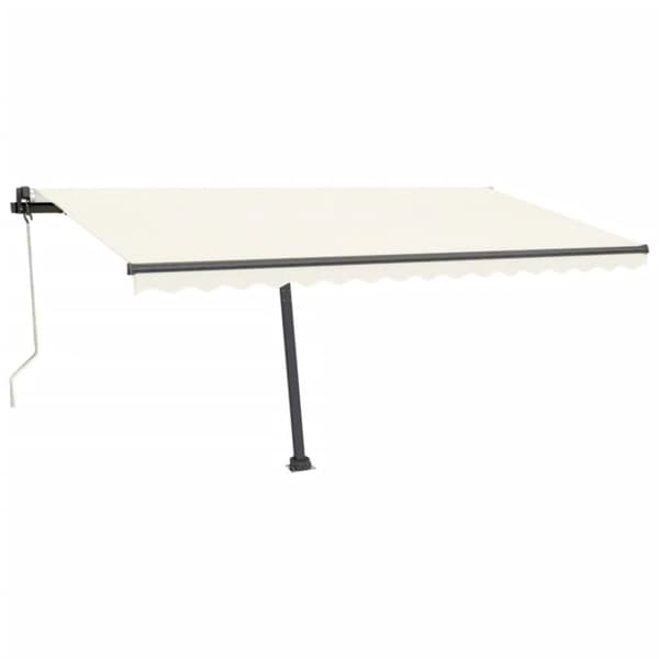 vidaXL Automatisk markis med vindsensor & LED 450x350 cm gräddvit