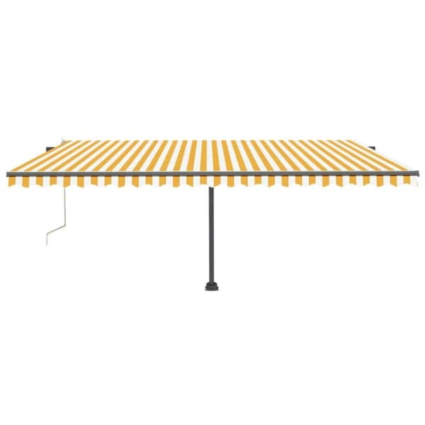 vidaXL Automatisk markise med vindsensor og LED 500x300 cm gul/hvit