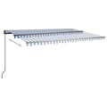 Miniatyrbilde 5 av 11: vidaXL Frittstående automatisk markise 500x300 cm blå/hvit