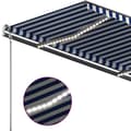 Miniatyrbilde 7 av 11: vidaXL Manuell uttrekkbar markise med LED 400x350 cm blå og hvit