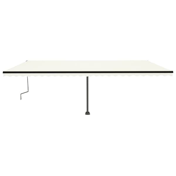 vidaXL Manuell uttrekkbar markise med LED 600x350 cm kremhvit