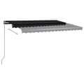 Miniatyrbild 5 av 11: vidaXL Automatisk markis med vindsensor & LED 450x350 cm antracit