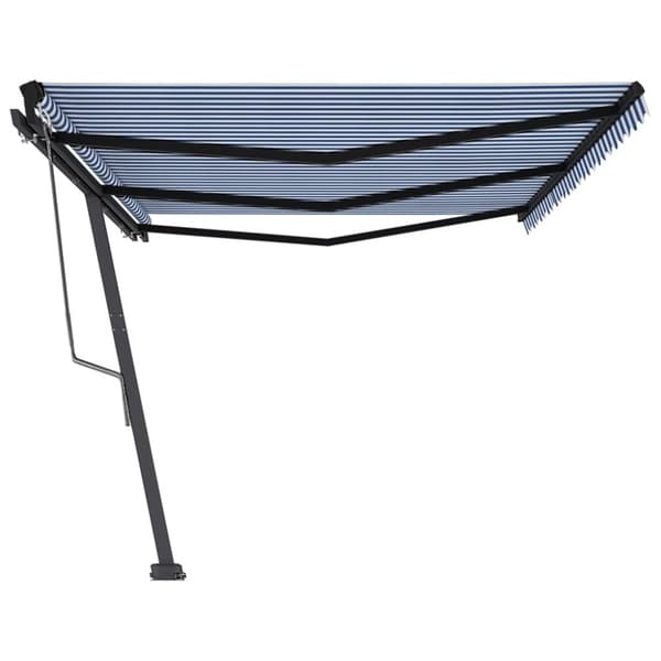 vidaXL Frittstående automatisk markise 600x350 cm blå/hvit