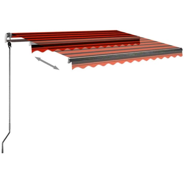 vidaXL Frittstående manuell uttrekkbar markise 350x250 cm oransje/brun