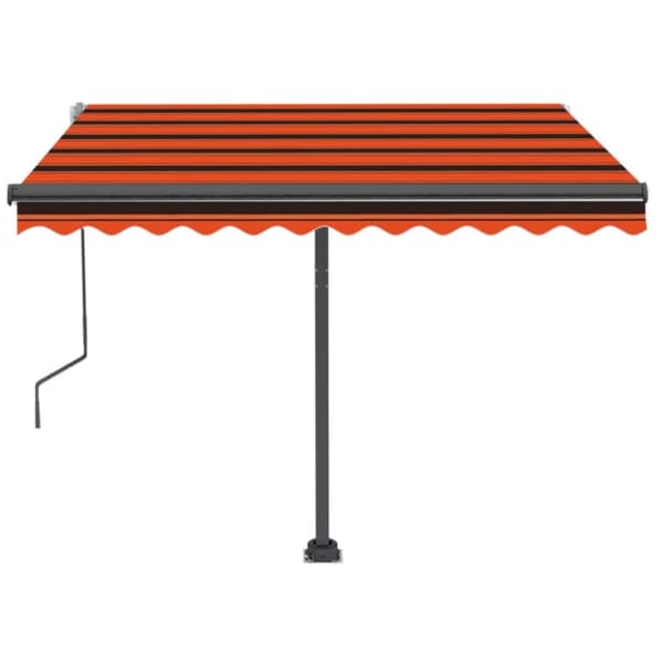 vidaXL Frittstående manuell uttrekkbar markise 350x250 cm oransje/brun