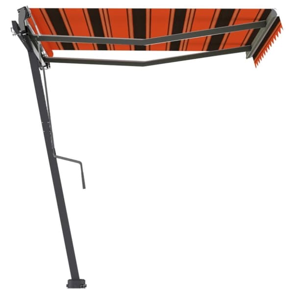 vidaXL Frittstående manuell uttrekkbar markise 350x250 cm oransje/brun
