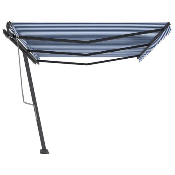 vidaXL Frittstående manuell uttrekkbar markise 600x300 cm blå/hvit