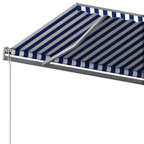 vidaXL Frittstående manuell uttrekkbar markise 600x300 cm blå/hvit