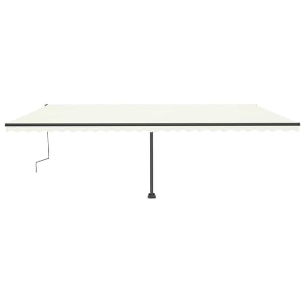vidaXL Frittstående manuell uttrekkbar markise 600x300 cm kremhvit