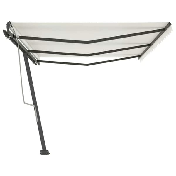 vidaXL Frittstående manuell uttrekkbar markise 600x300 cm kremhvit