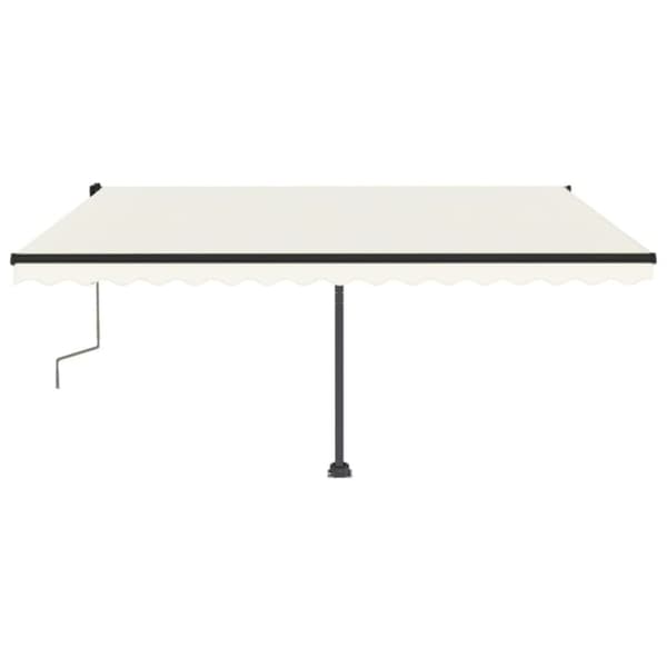 vidaXL Markis manuellt infällbar fristående 400x350 cm gräddvit