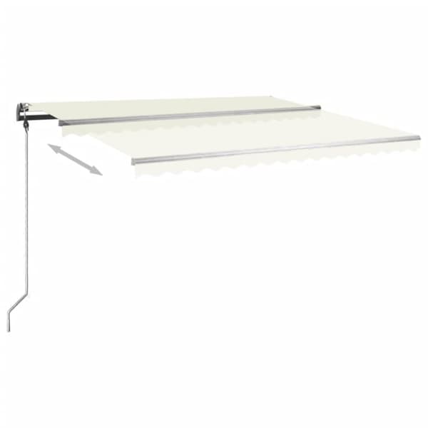 vidaXL Markis manuellt infällbar fristående 400x350 cm gräddvit