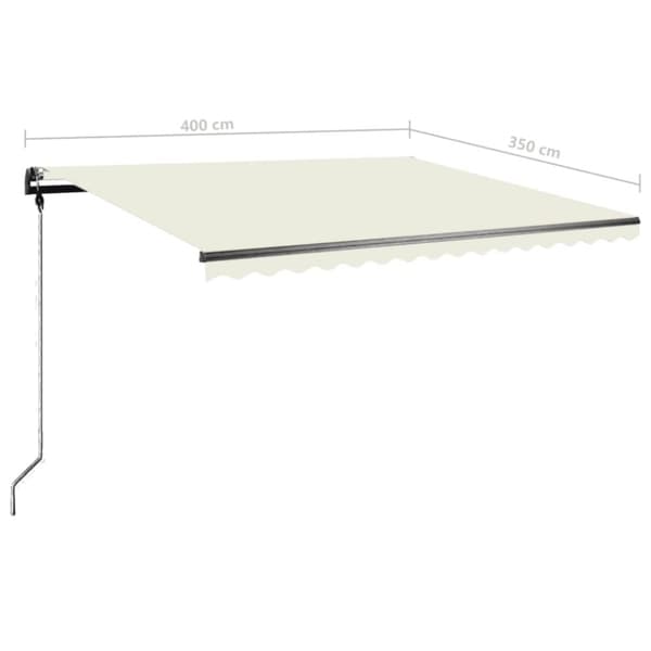 vidaXL Markis manuellt infällbar fristående 400x350 cm gräddvit