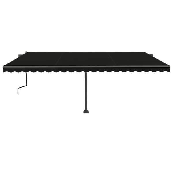 vidaXL Frittstående manuell uttrekkbar markise 500x350 cm antrasitt