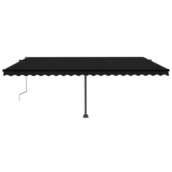 vidaXL Automatisk markise med vindsensor og LED 500x350 cm antrasitt