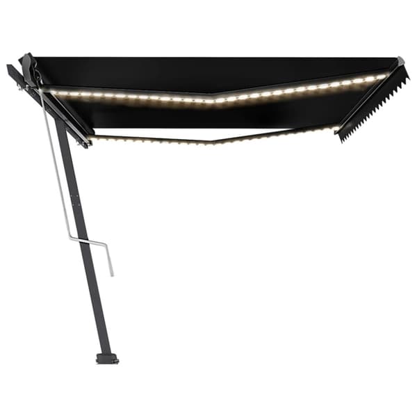vidaXL Automatisk markise med vindsensor og LED 500x350 cm antrasitt
