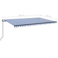 Miniatyrbillede 9 af 9: vidaXL markise 500x350 cm automatisk betjening blå og hvid