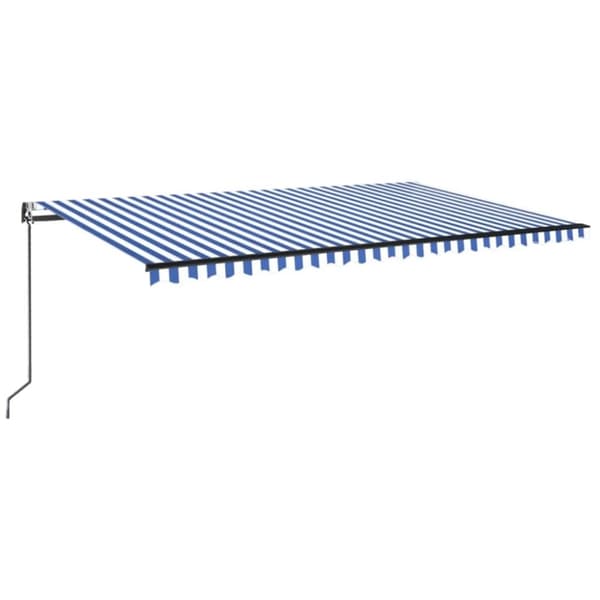 vidaXL markise 500x350 cm automatisk betjening blå og hvid