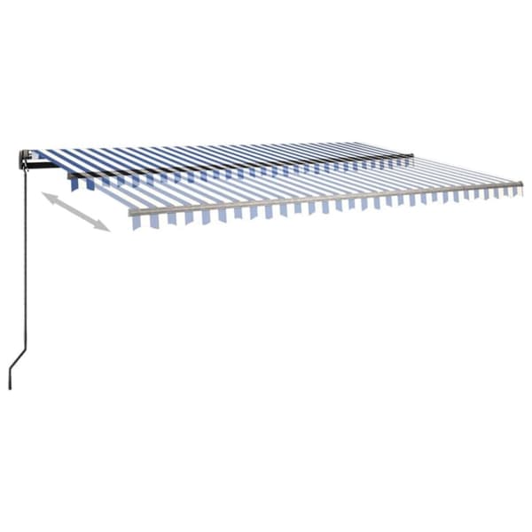 vidaXL Vapaasti seisova sisäänkelattava markiisi 500x300 cm sinivalk.