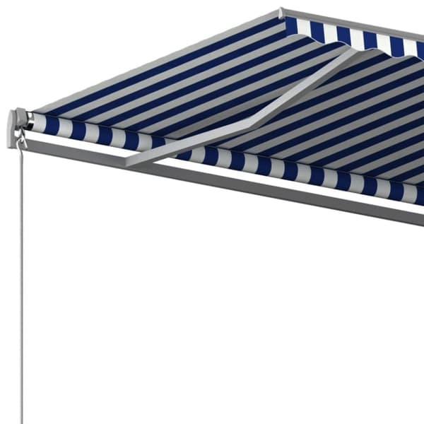 vidaXL Vapaasti seisova sisäänkelattava markiisi 500x300 cm sinivalk.
