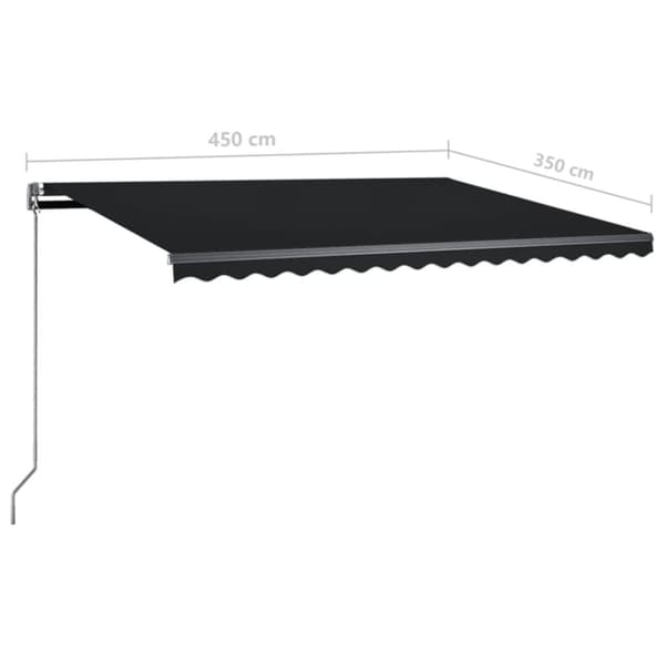 vidaXL Vapaasti seisova sisäänkelattava markiisi 450x350cm antrasiitti