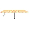 Miniatyrbillede 4 af 11: vidaXL markise m. LED-lys 600x350 cm manuel betjening gul og hvid