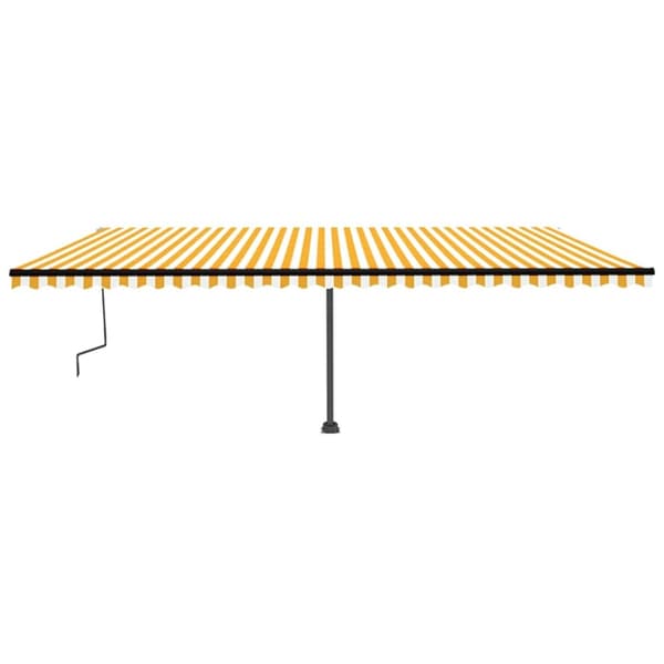 vidaXL markise m. LED-lys 600x350 cm manuel betjening gul og hvid