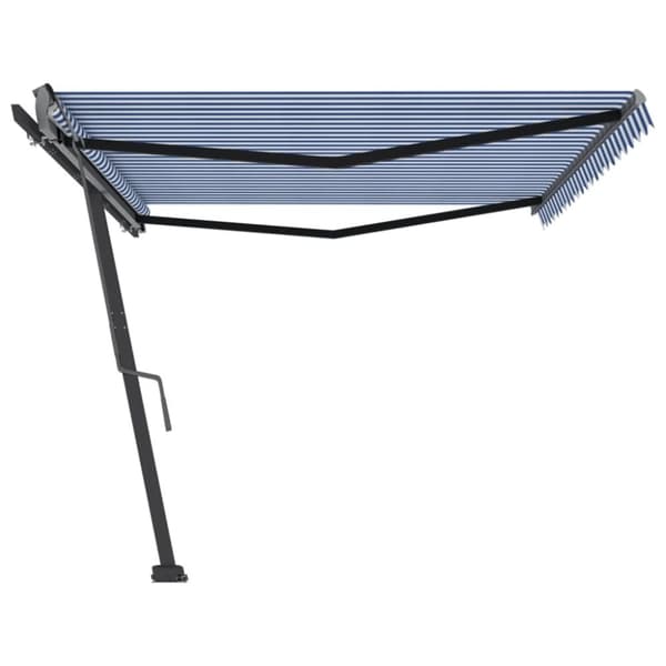 vidaXL Vapaasti seisova sisäänkelattava markiisi 500x300 cm sinivalk.
