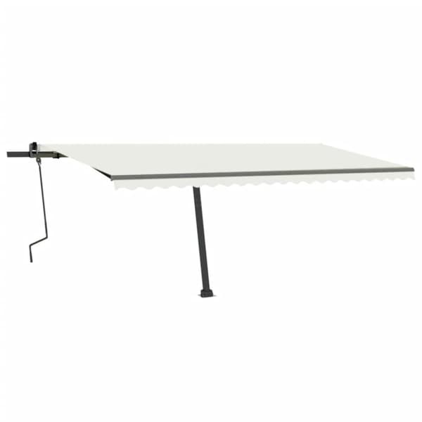 vidaXL markise m. LED-lys 500x300 cm manuel betjening cremefarvet