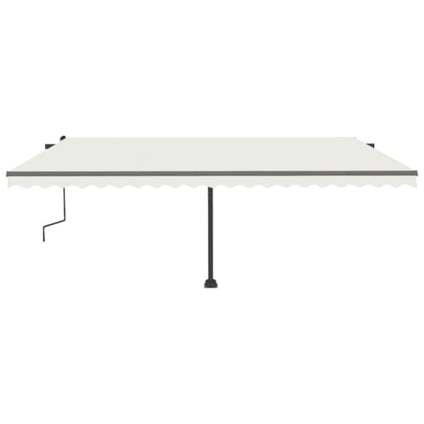 vidaXL markise m. LED-lys 500x300 cm manuel betjening cremefarvet