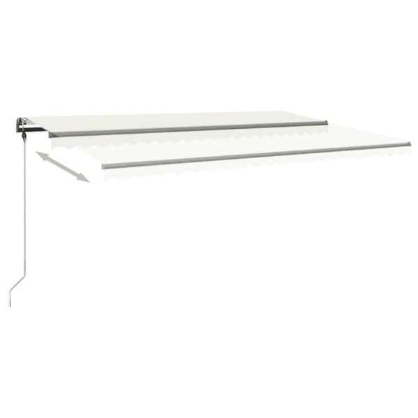vidaXL markise m. LED-lys 500x300 cm manuel betjening cremefarvet
