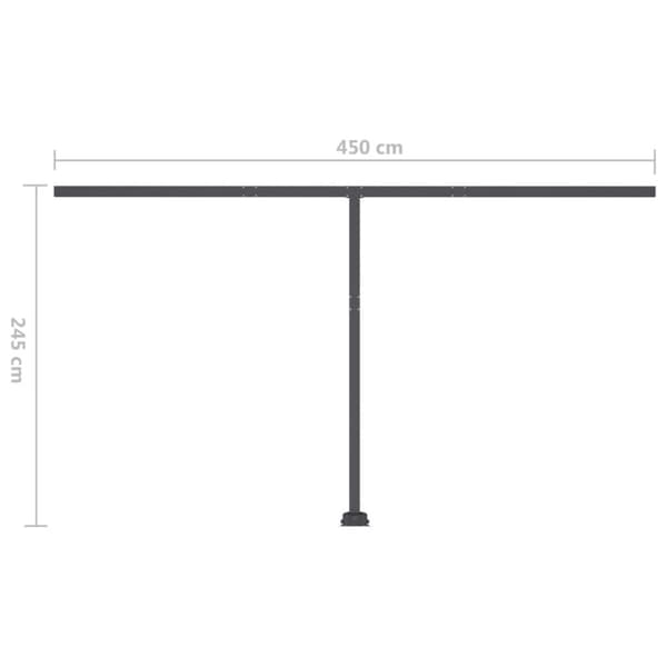 vidaXL markise m. LED-lys 500x300 cm manuel betjening cremefarvet