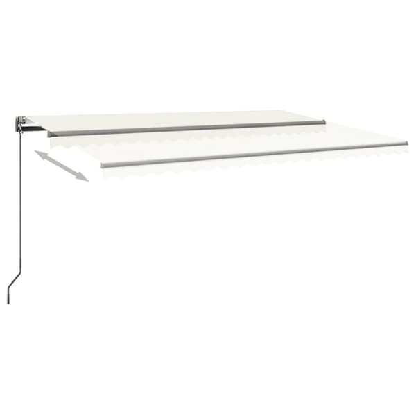vidaXL fritstående markise 500x350 cm automatisk betjening cremefarvet
