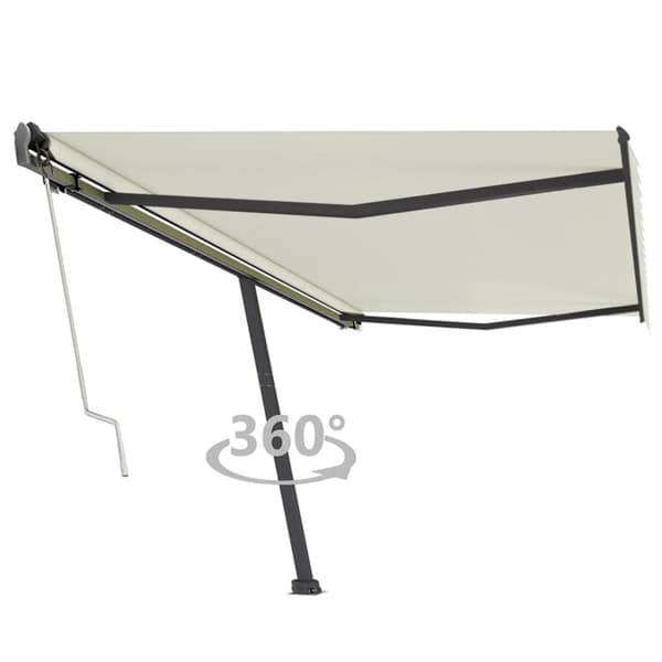 vidaXL fritstående markise 500x350 cm automatisk betjening cremefarvet