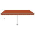 Miniatyrbilde 4 av 11: vidaXL Frittstående manuell uttrekkbar markise 400x300 cm oransje/brun