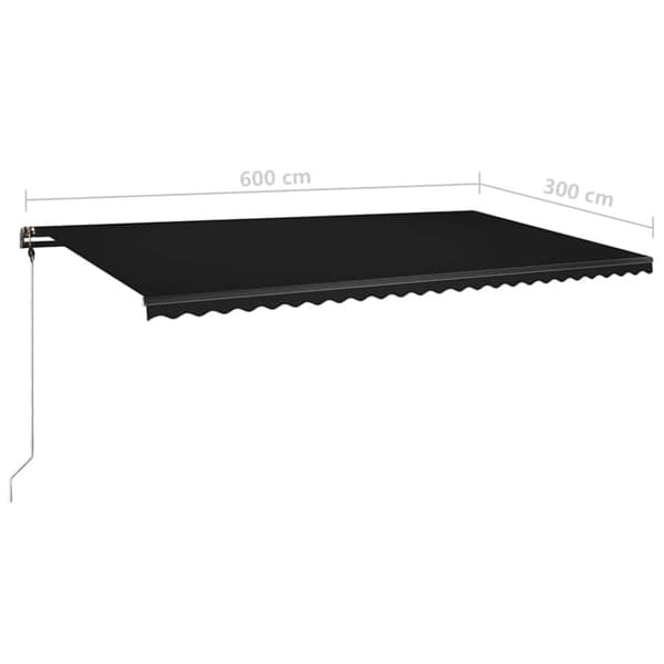 vidaXL Frittstående manuell uttrekkbar markise 600x300 cm antrasitt