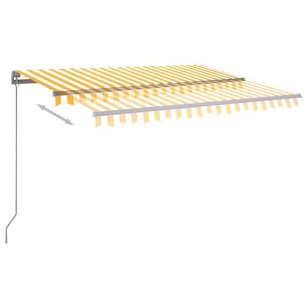 vidaXL Automatisk markise med LED og vindsensor 350x250 cm gul/hvit