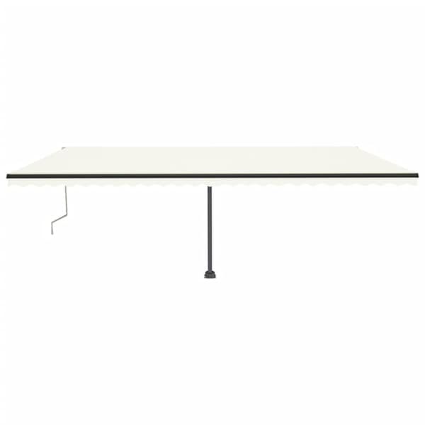 vidaXL Automatisk markise med vindsensor og LED 600x350 cm kremhvit