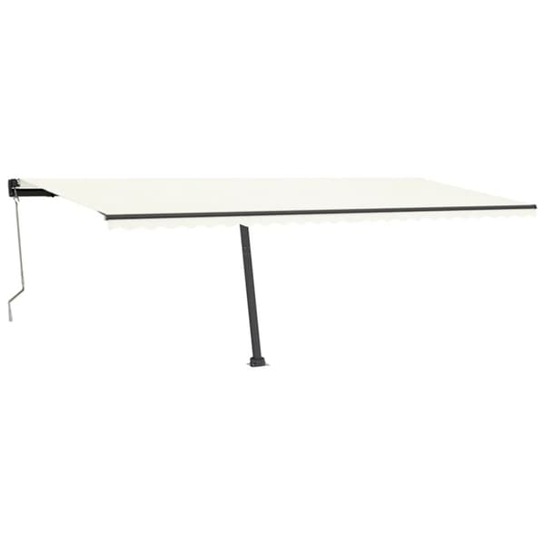 vidaXL Automatisk markise med vindsensor og LED 600x350 cm kremhvit