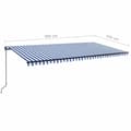 Miniatyrbilde 7 av 7: vidaXL Manuell uttrekkbar markise med LED 600x350 cm blå og hvit