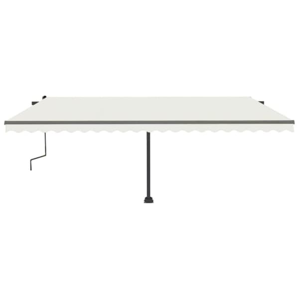 vidaXL Frittstående manuell uttrekkbar markise 500x300 cm kremhvit